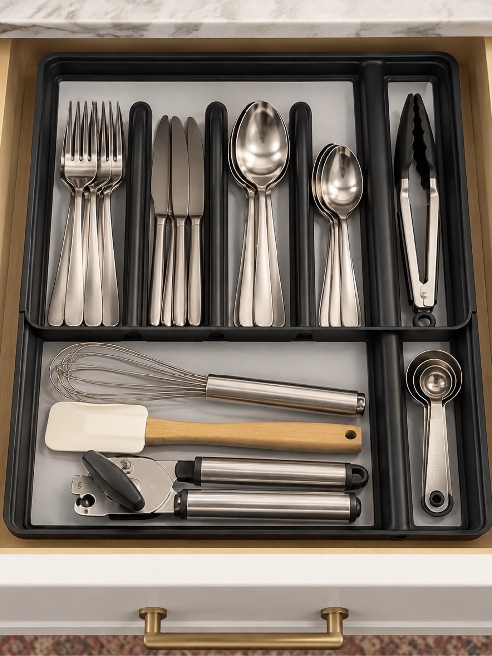 Rubbermaid expandable Black Plastic Cutlery and Utensil Drawer Organizer